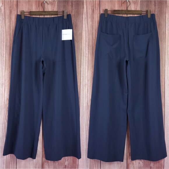 NWT Beyond Yoga Womens Large Easy Wide Leg Pants Navy Blue Athleisure NN1263 - Picture 1 of 12
